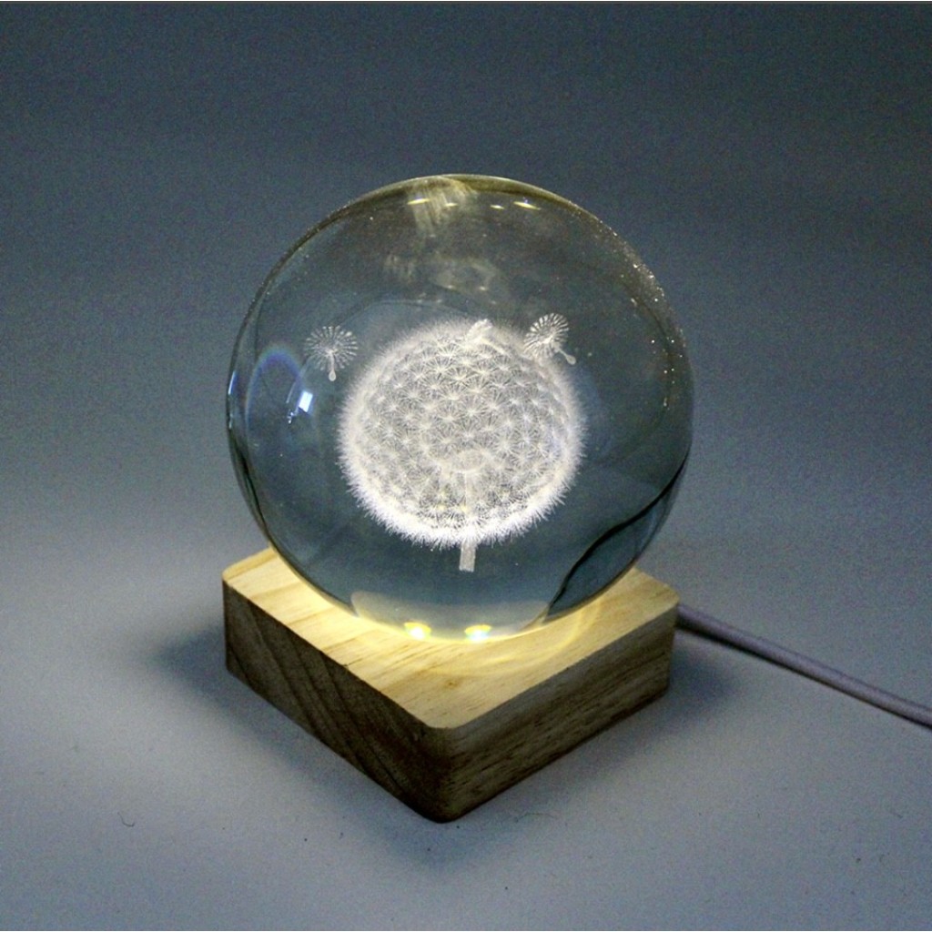 Dandelion Crystal Ball with Light