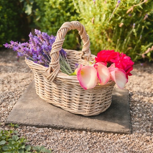 Ornate Oval Flower Basket