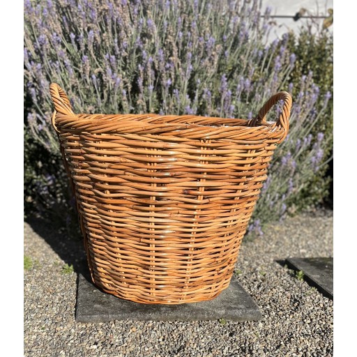 Tan Round Log Basket