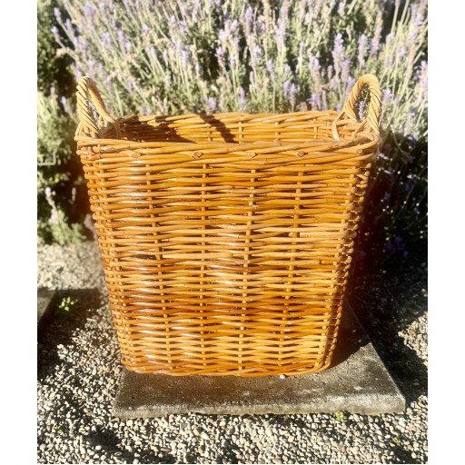 Tan Square Log Basket