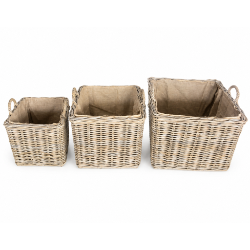 Square Lined Log Basket