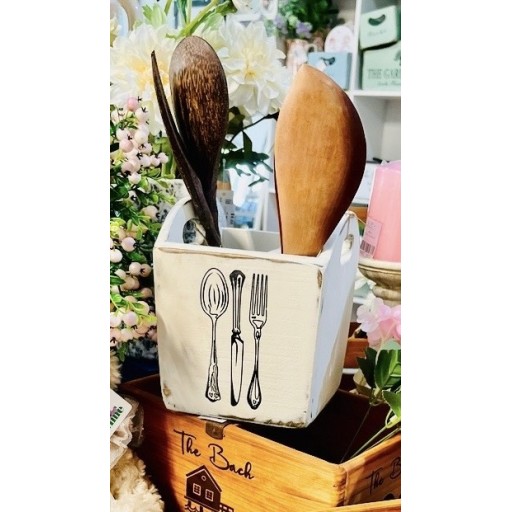 White Cutlery Holder